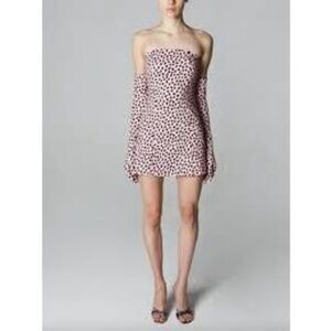 NWT Miscreants London Pink Dalmatian Print Cupid Mini Dress Size US 4 UK 8